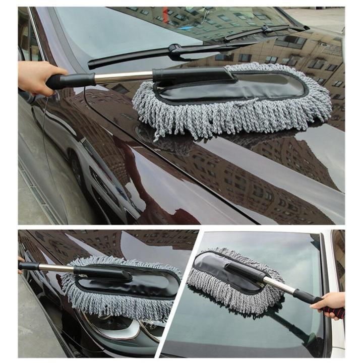 Car Wash Cleaning Brush Duster Dust Wax Mop Microfiber Telescoping Tool For Vehicle Exterior And Interior