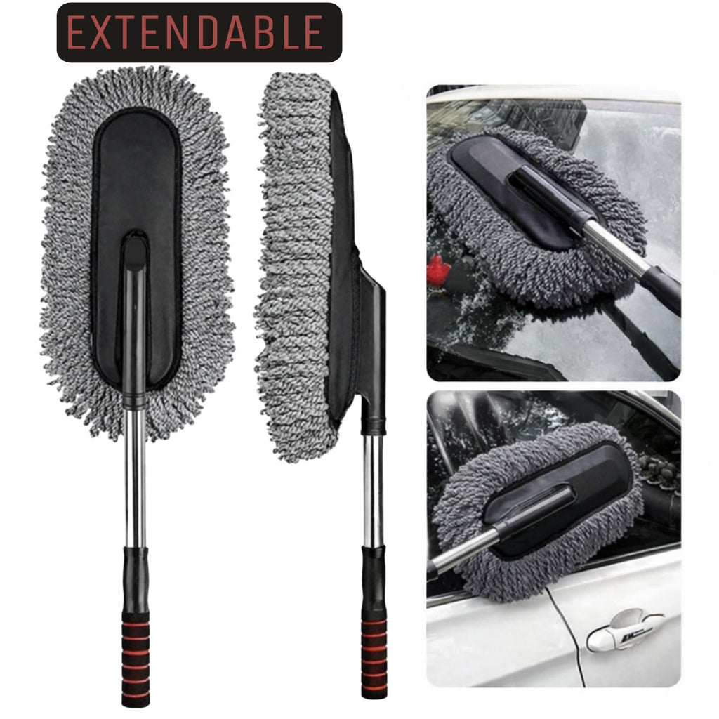 Car Wash Cleaning Brush Duster Dust Wax Mop Microfiber Telescoping Tool For Vehicle Exterior And Interior