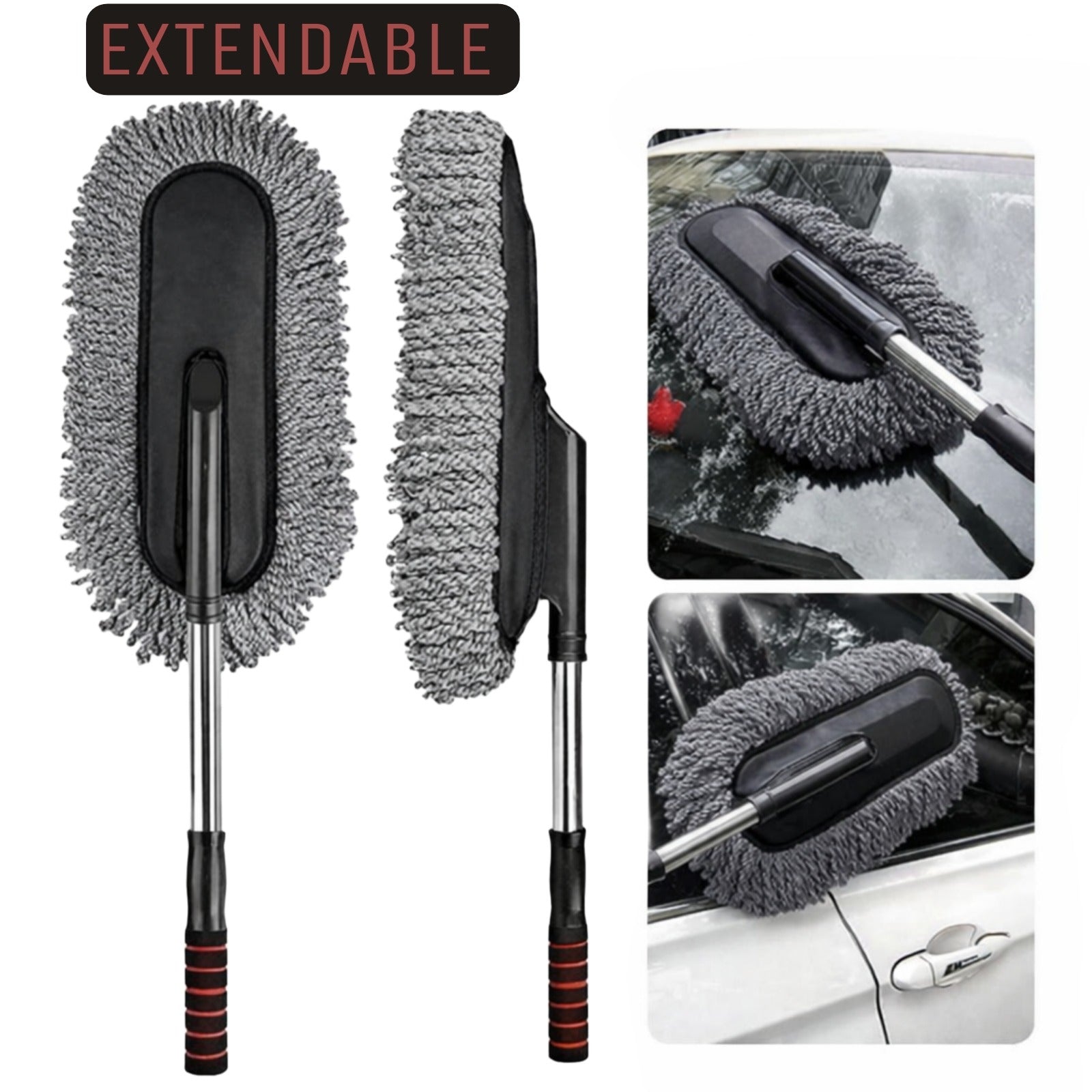 Car Wash Cleaning Brush Duster Dust Wax Mop Microfiber Telescoping Tool For Vehicle Exterior And Interior