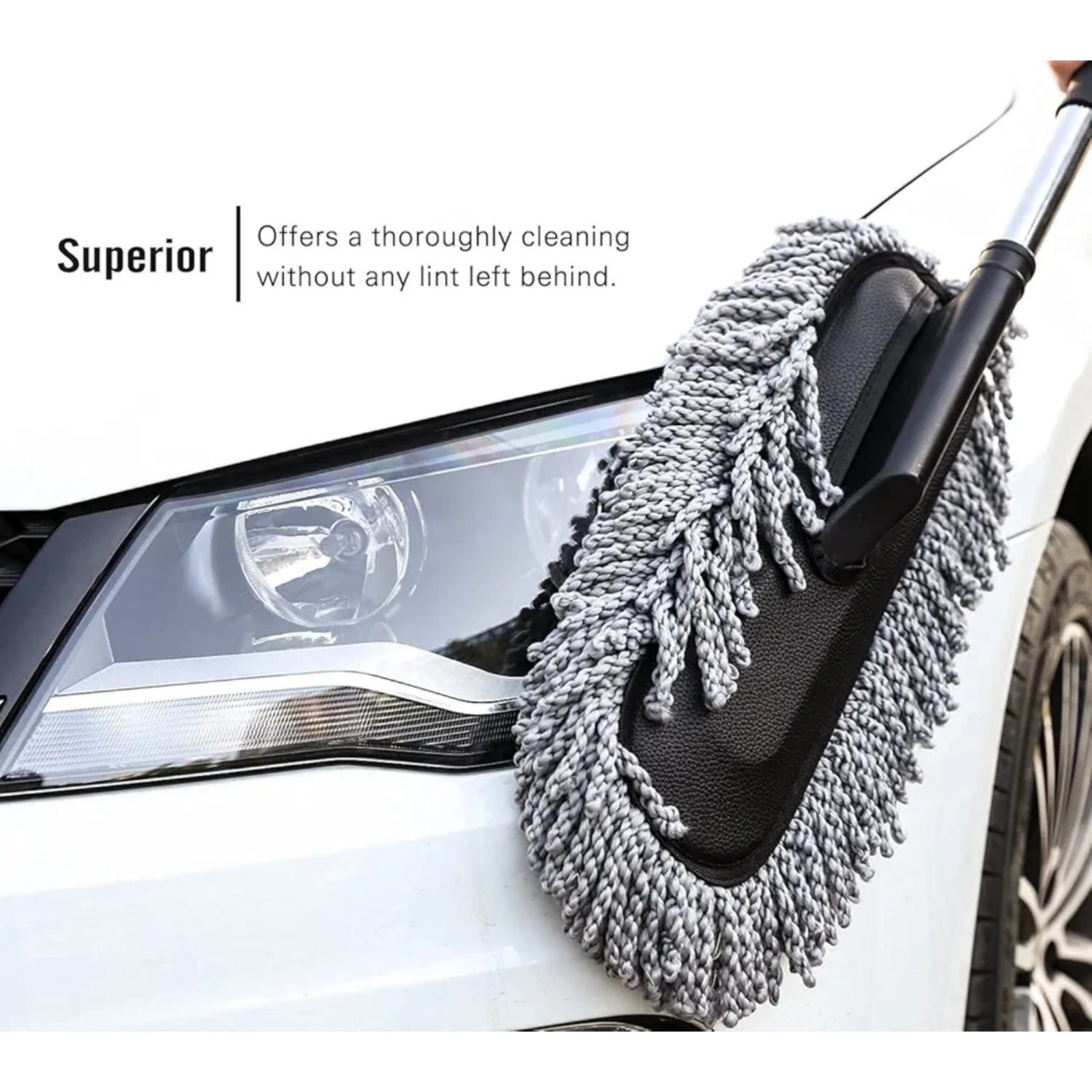 Car Wash Cleaning Brush Duster Dust Wax Mop Microfiber Telescoping Tool For Vehicle Exterior And Interior