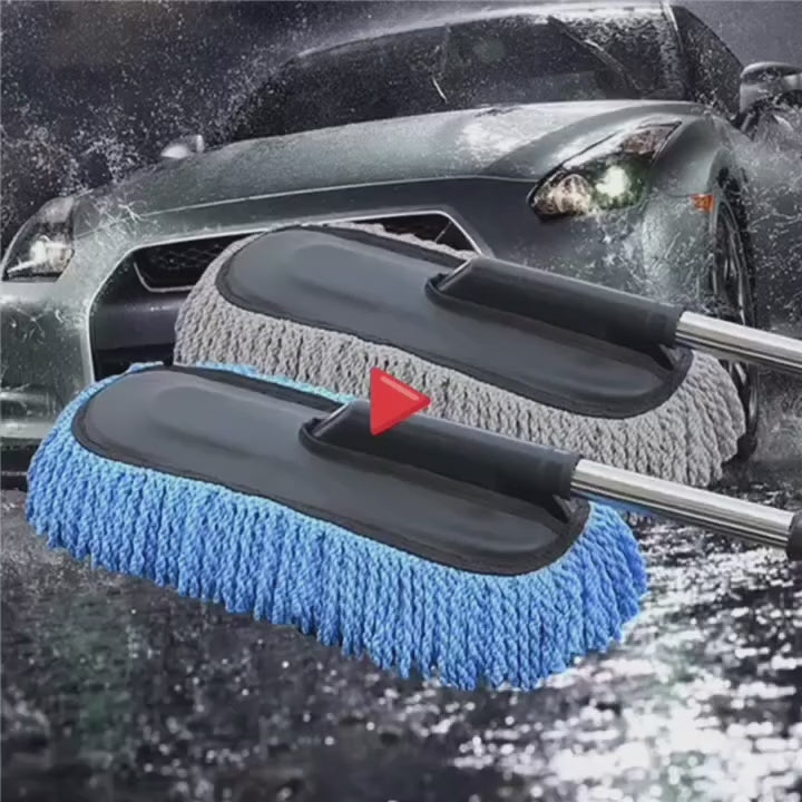 Car Wash Cleaning Brush Duster Dust Wax Mop Microfiber Telescoping Tool For Vehicle Exterior And Interior